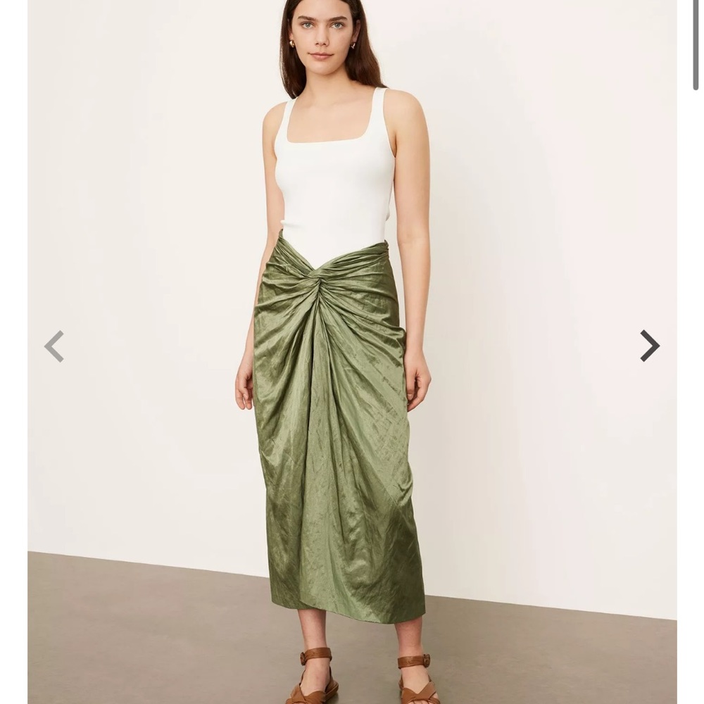 Vince Wrap Design Slip Skirt Green 6